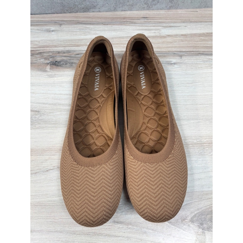 VIVAIA Claire‎ Round Toe Flats NEW Size 43 US 11 Knit Chevron Slip On